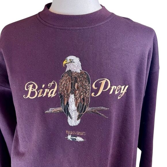 HEADWATERS Brown American Bald Eagle Bird of Prey Sweatshirt Sz XL Crew Neck - Picture 4 of 13